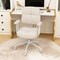Beige Leatherier Upholstered Office Chair with Cushion, Rocking and Swivel